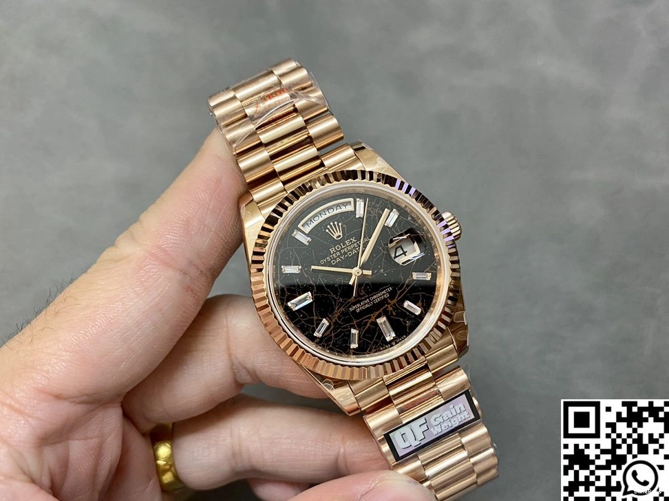 Dial Black M228235-0045 Diamond Factory Day Rolex Gold v5 Rose Date QF Hourmarker Steel Tungsten 0216